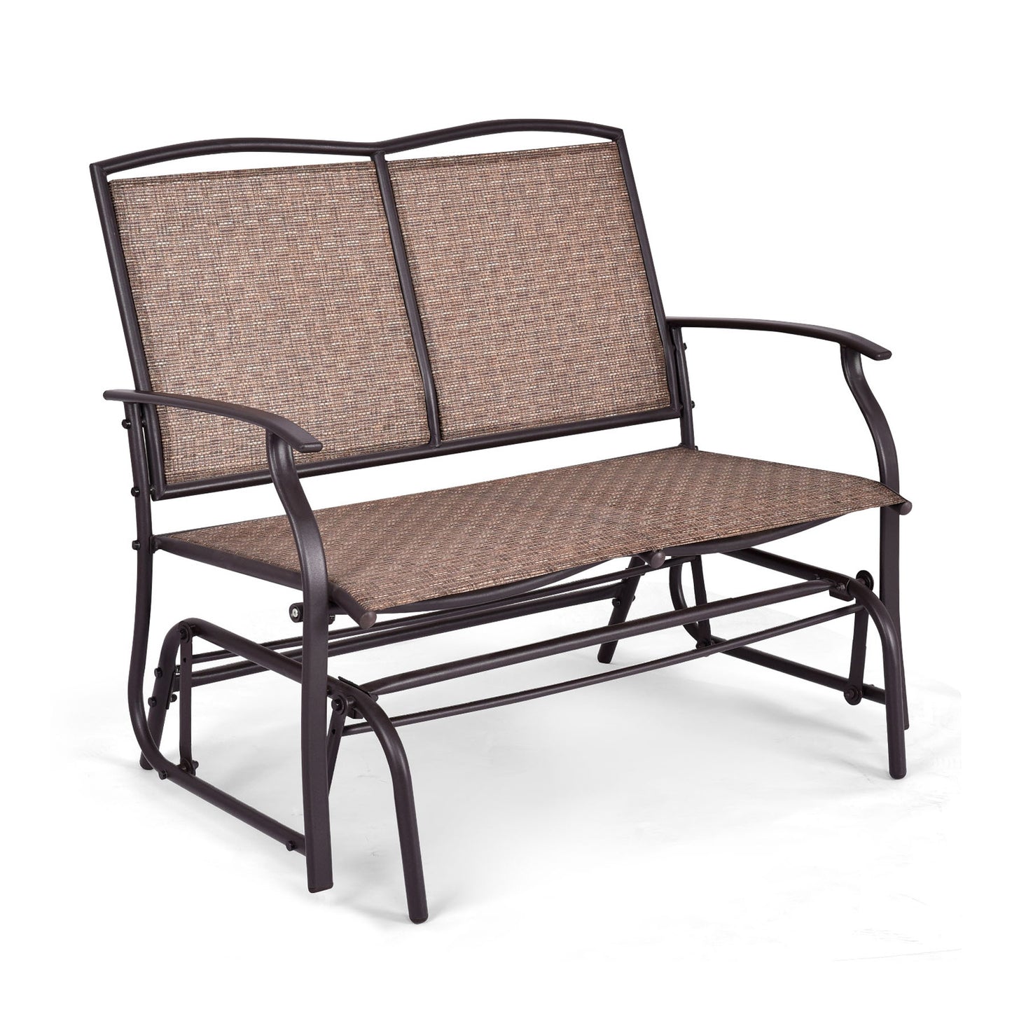 Outdoor Rocking Loveseat for Two - Steel Frame Patio Chair