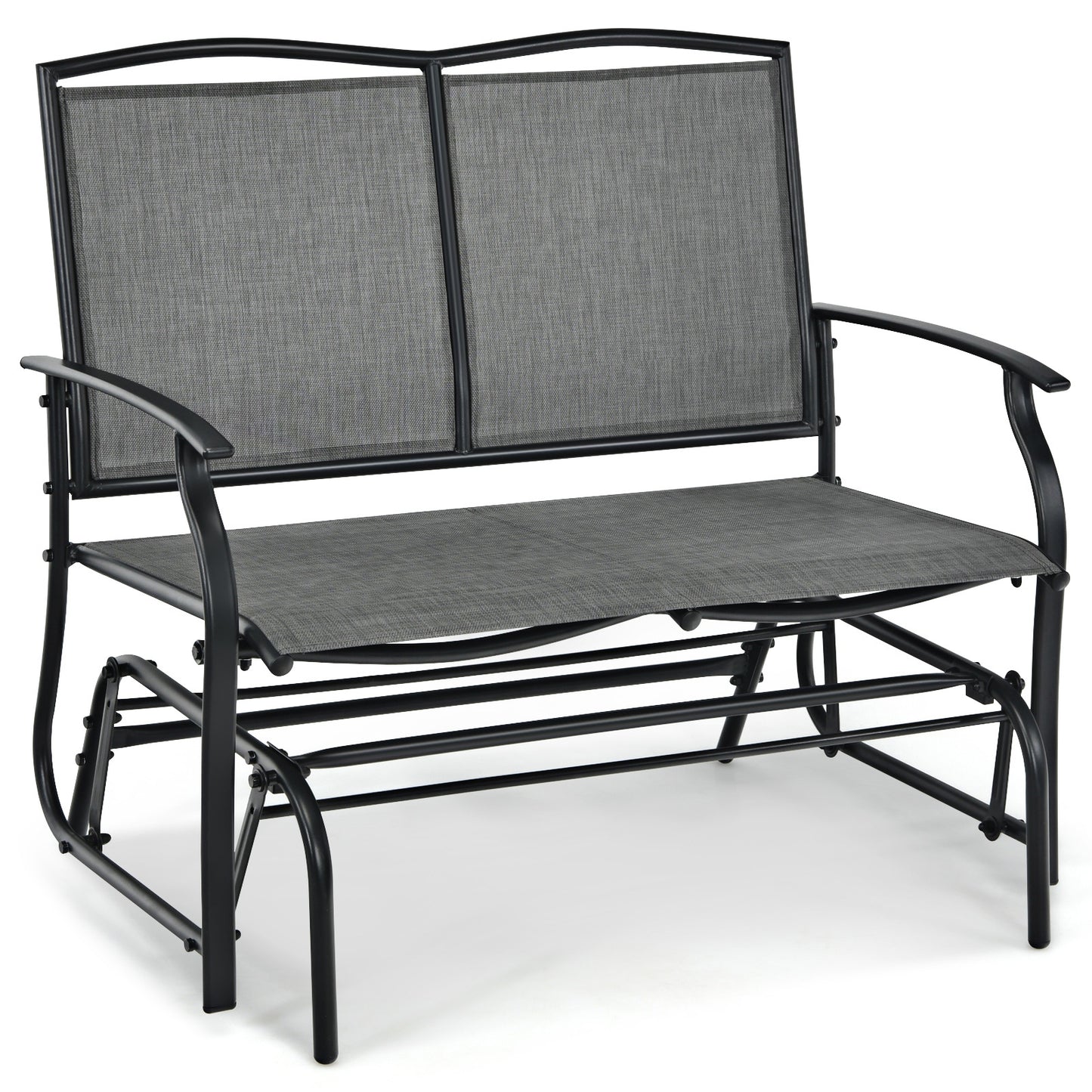 Outdoor Rocking Loveseat for Two - Steel Frame Patio Chair