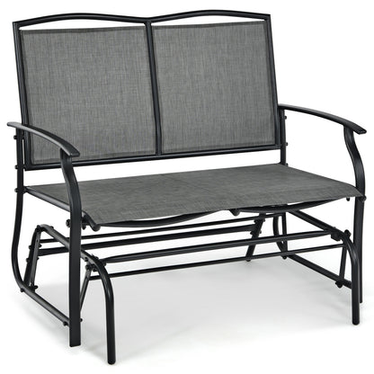 Outdoor Rocking Loveseat for Two - Steel Frame Patio Chair