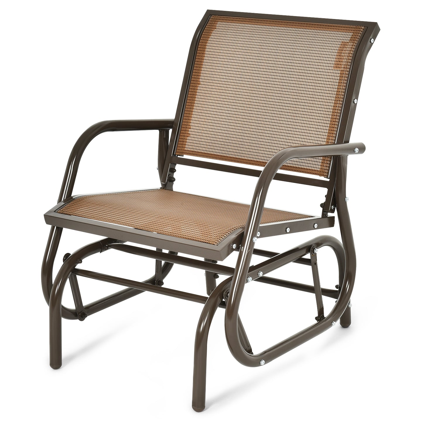 Outdoor Swing Glider Rocking Chair with Armrests