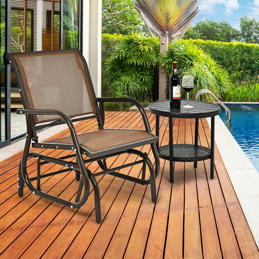 Outdoor Swing Glider Rocking Chair with Armrests