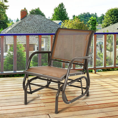 Outdoor Swing Glider Rocking Chair with Armrests