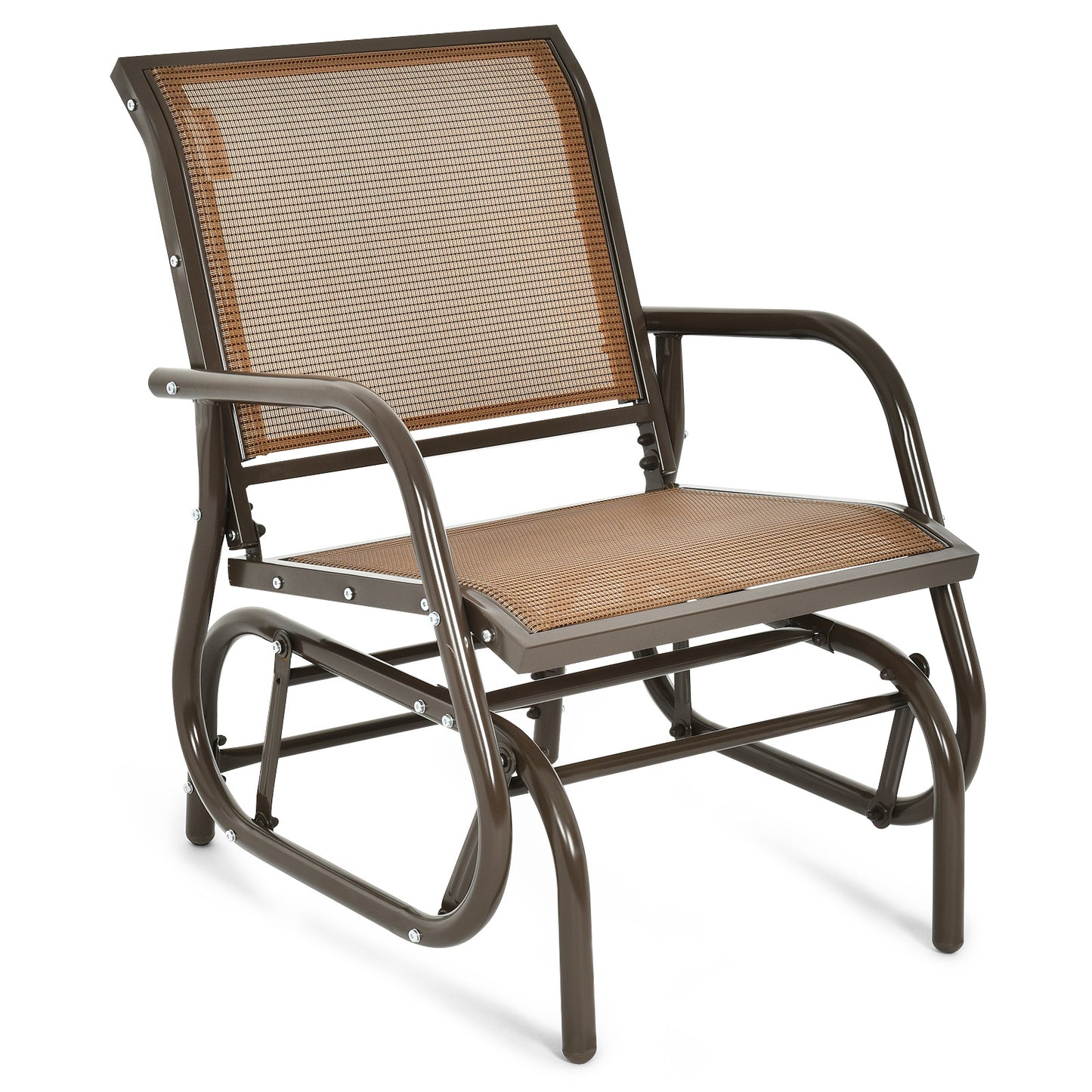 Outdoor Swing Glider Rocking Chair with Armrests