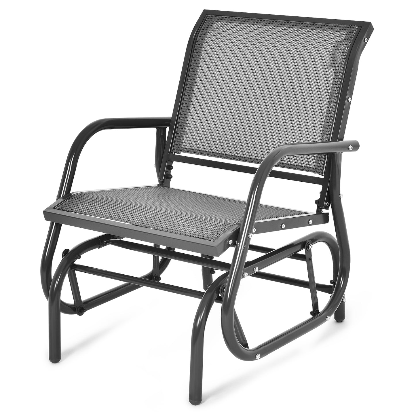 Outdoor Swing Glider Rocking Chair with Armrests