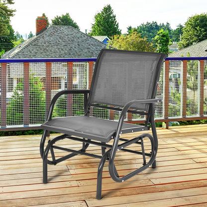 Outdoor Swing Glider Rocking Chair with Armrests