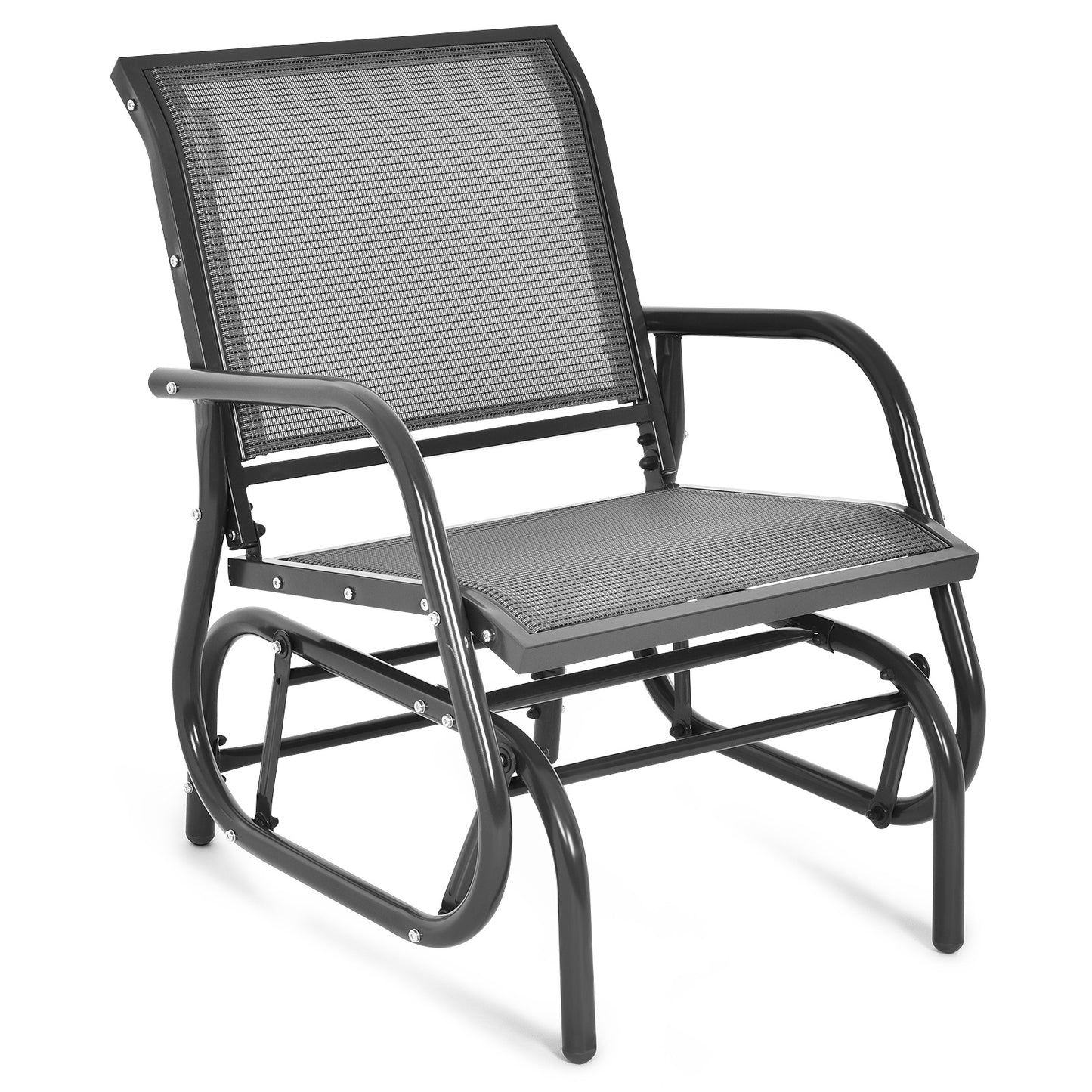 Outdoor Swing Glider Rocking Chair with Armrests