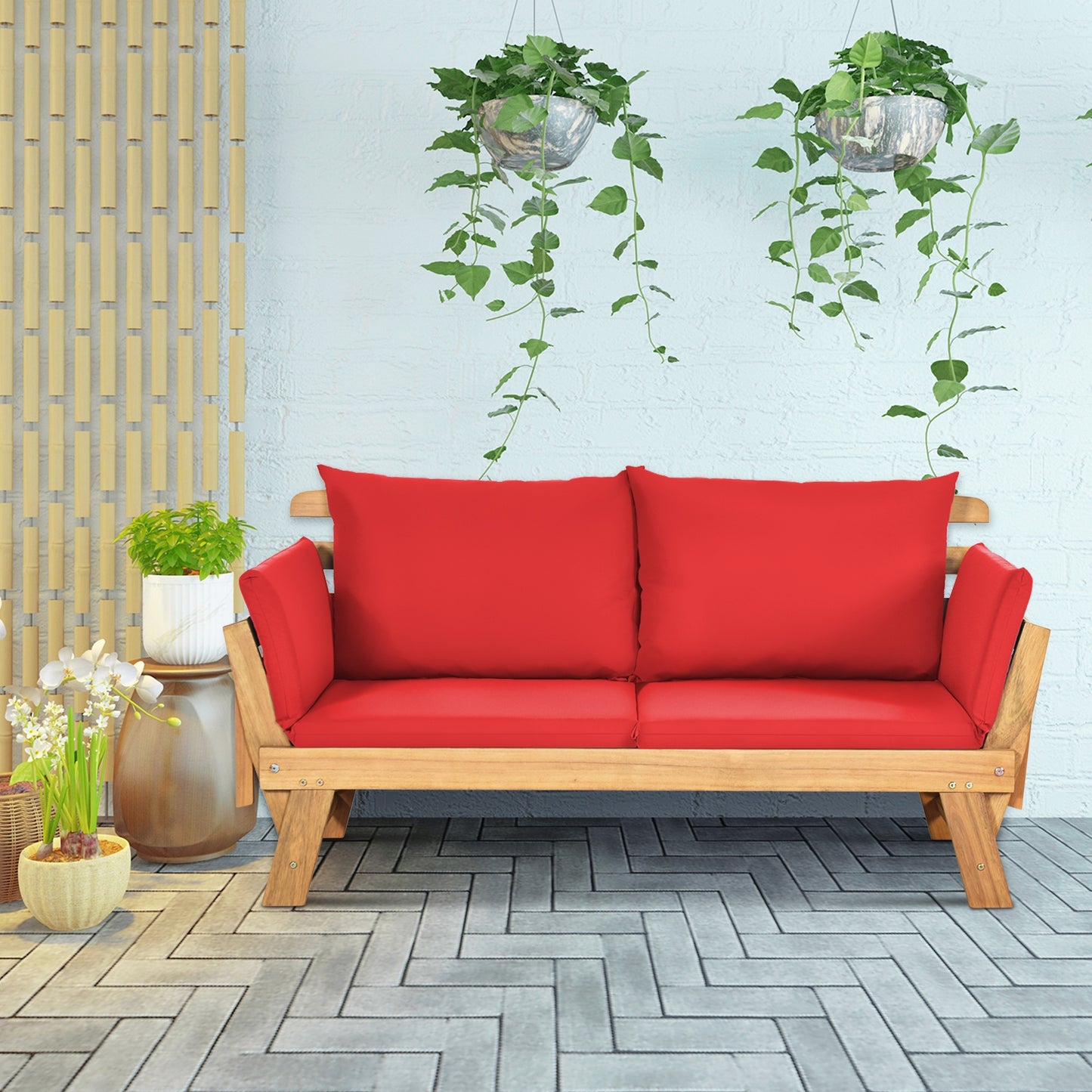 Convertible Patio Daybed Sofa with Thick Cushion