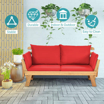 Convertible Patio Daybed Sofa with Thick Cushion