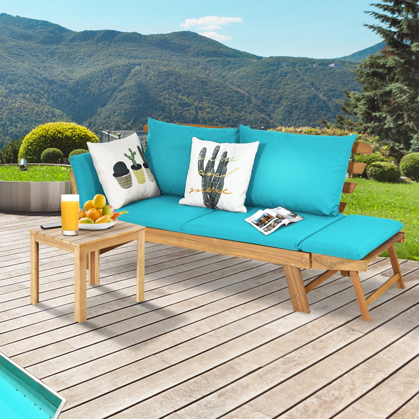 Convertible Patio Daybed Sofa with Thick Cushion