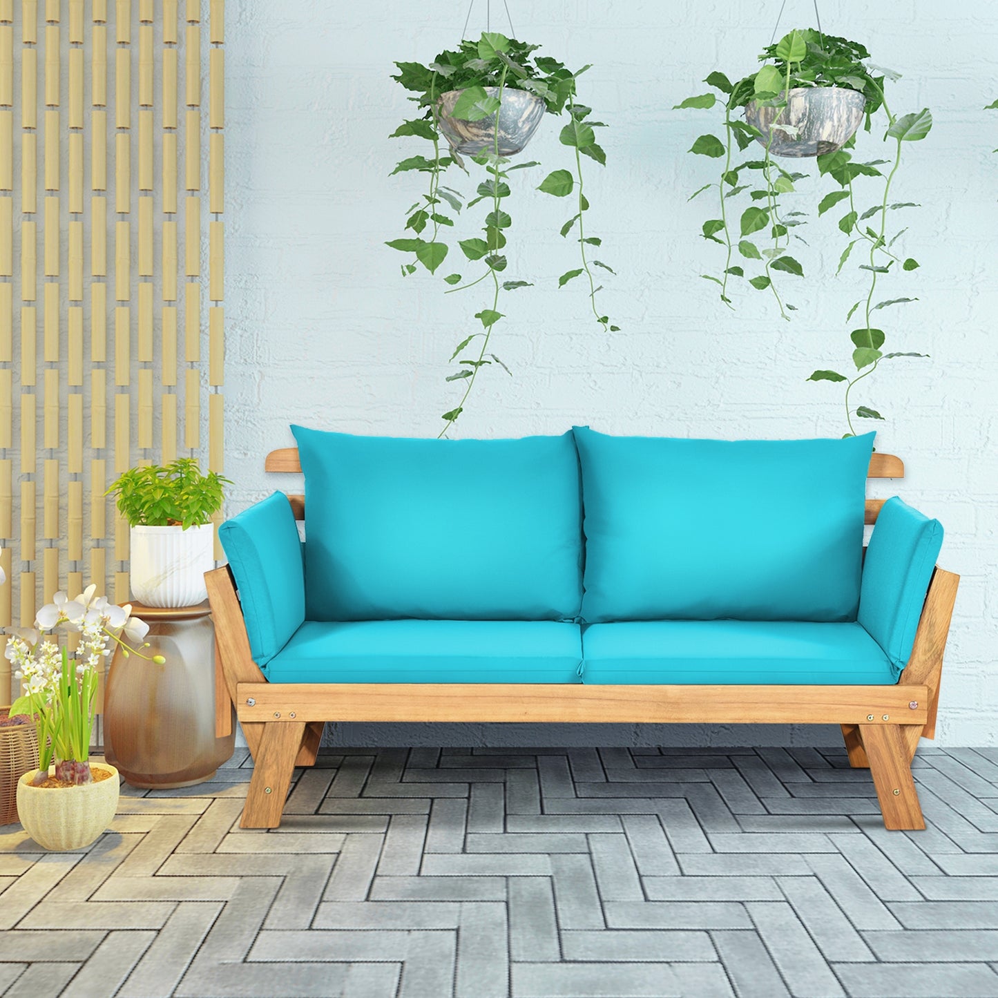 Convertible Patio Daybed Sofa with Thick Cushion