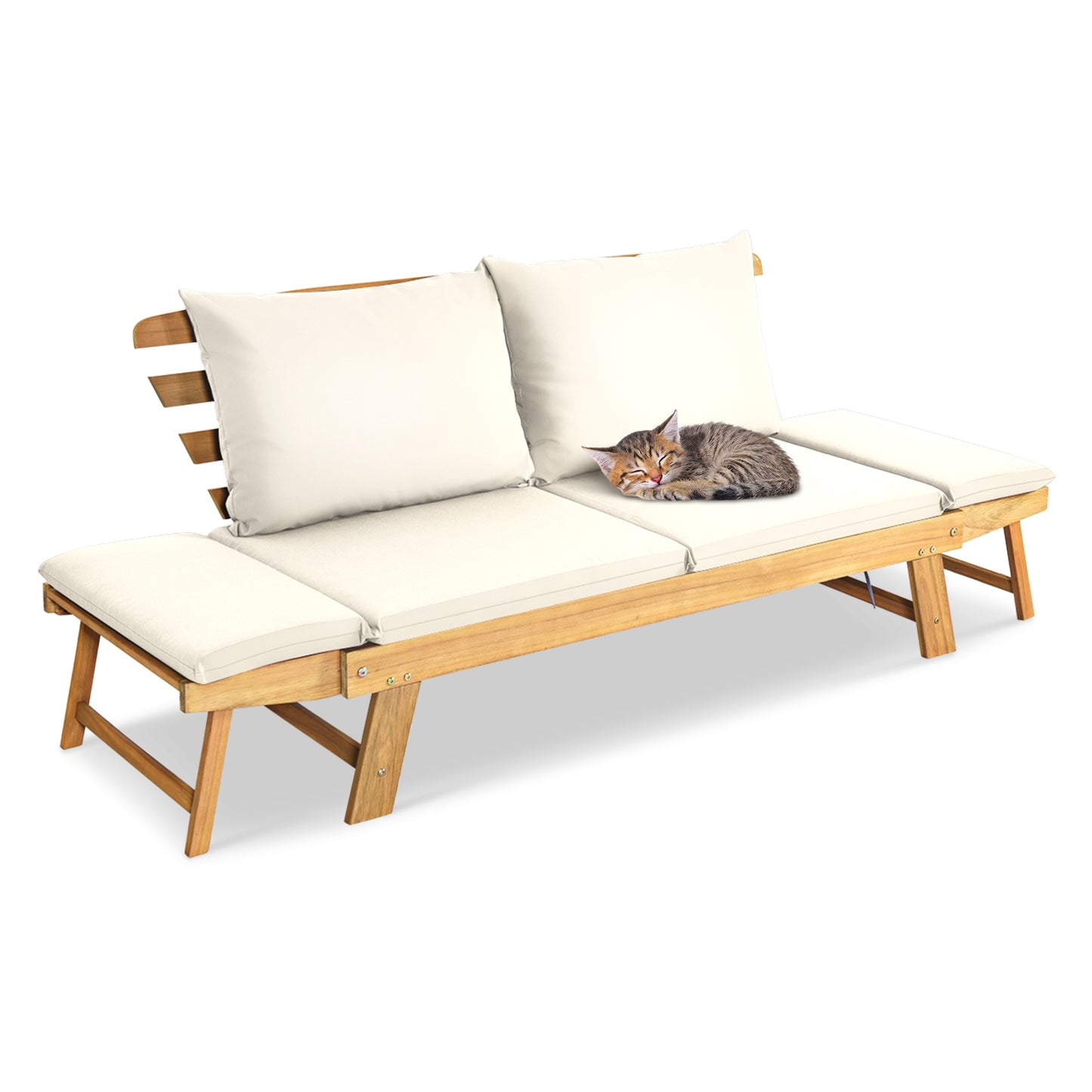 Convertible Patio Daybed Sofa with Thick Cushion