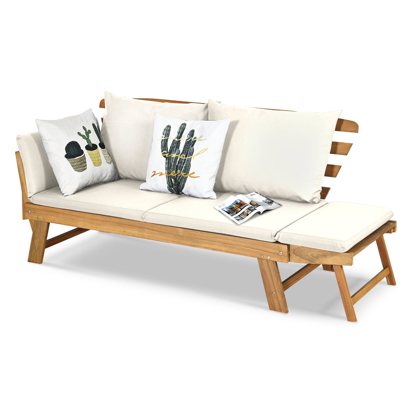 Convertible Patio Daybed Sofa with Thick Cushion