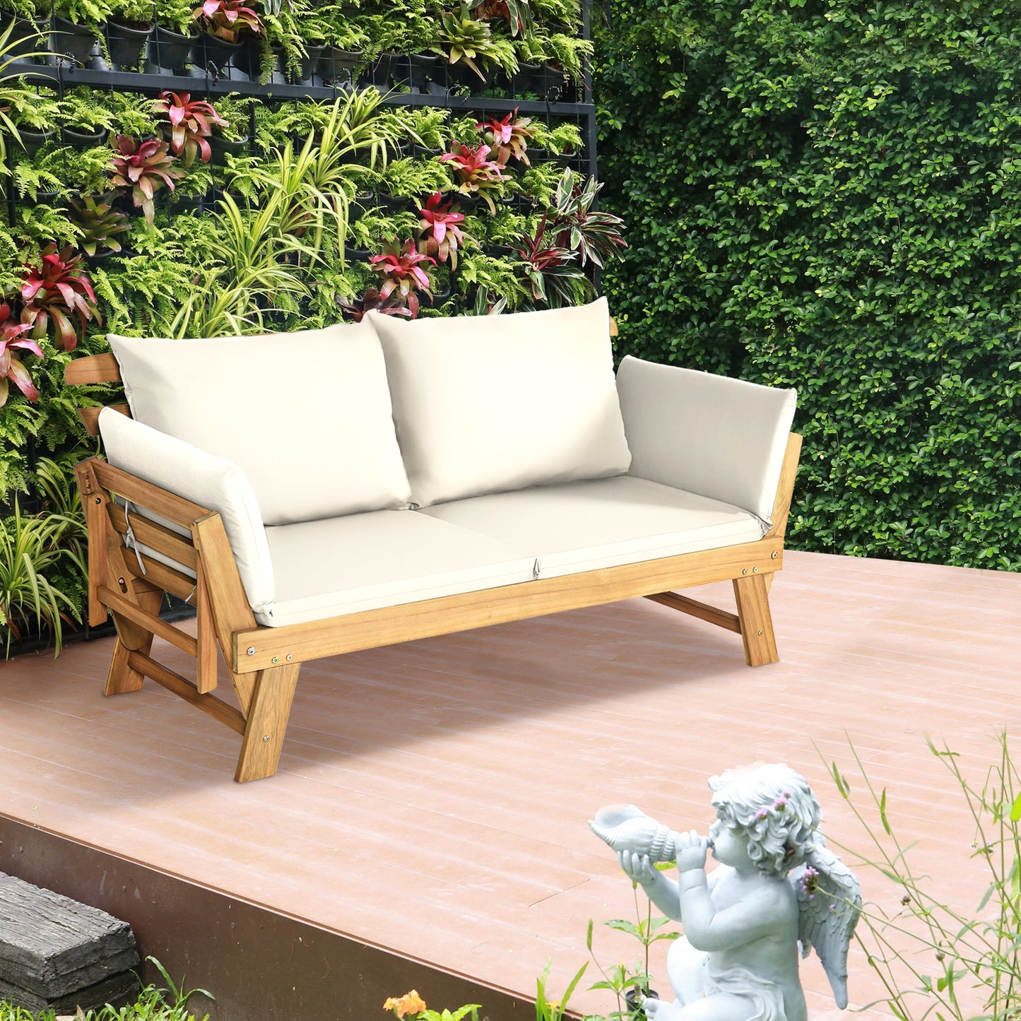 Convertible Patio Daybed Sofa with Thick Cushion