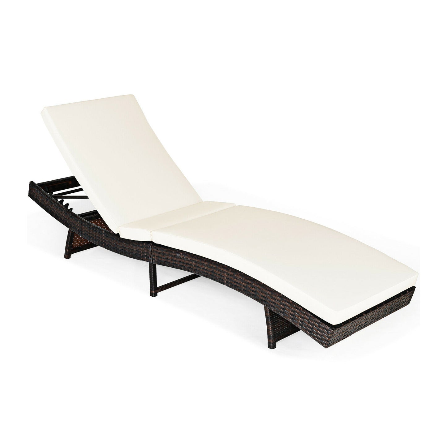 Folding Chaise Lounge with 5-Position Adjustable Backrest