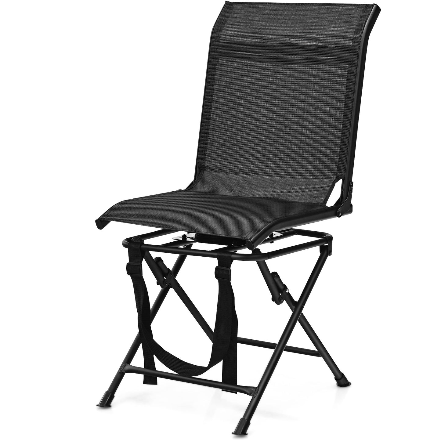 360° Swivel Folding Camping Chair with Iron Frame