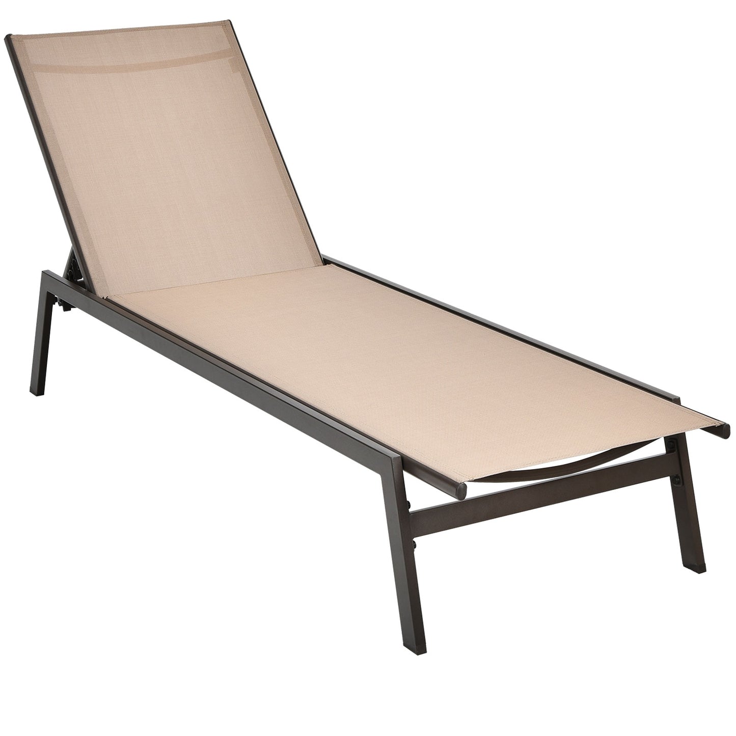6-Position Adjustable Outdoor Chaise Lounge Chair