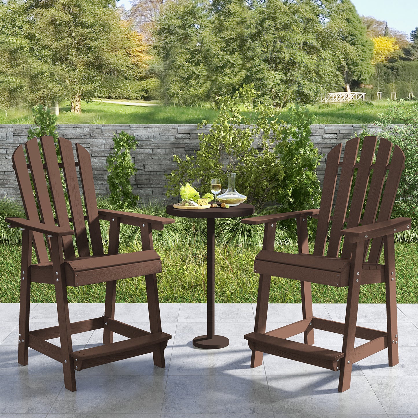 HDPE Adirondack Chair with Footrest - Weather Resistant