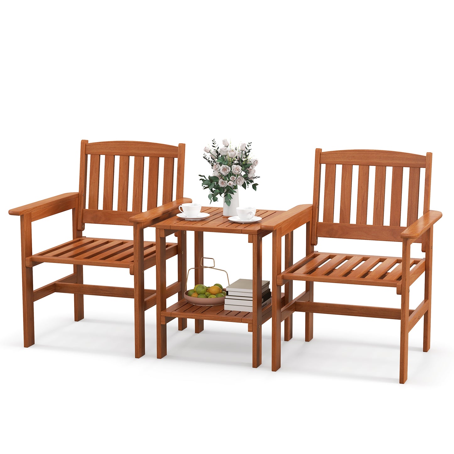 3-Piece Patio Bistro Set with Umbrella Hole