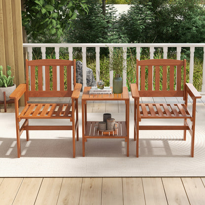 3-Piece Patio Bistro Set with Umbrella Hole
