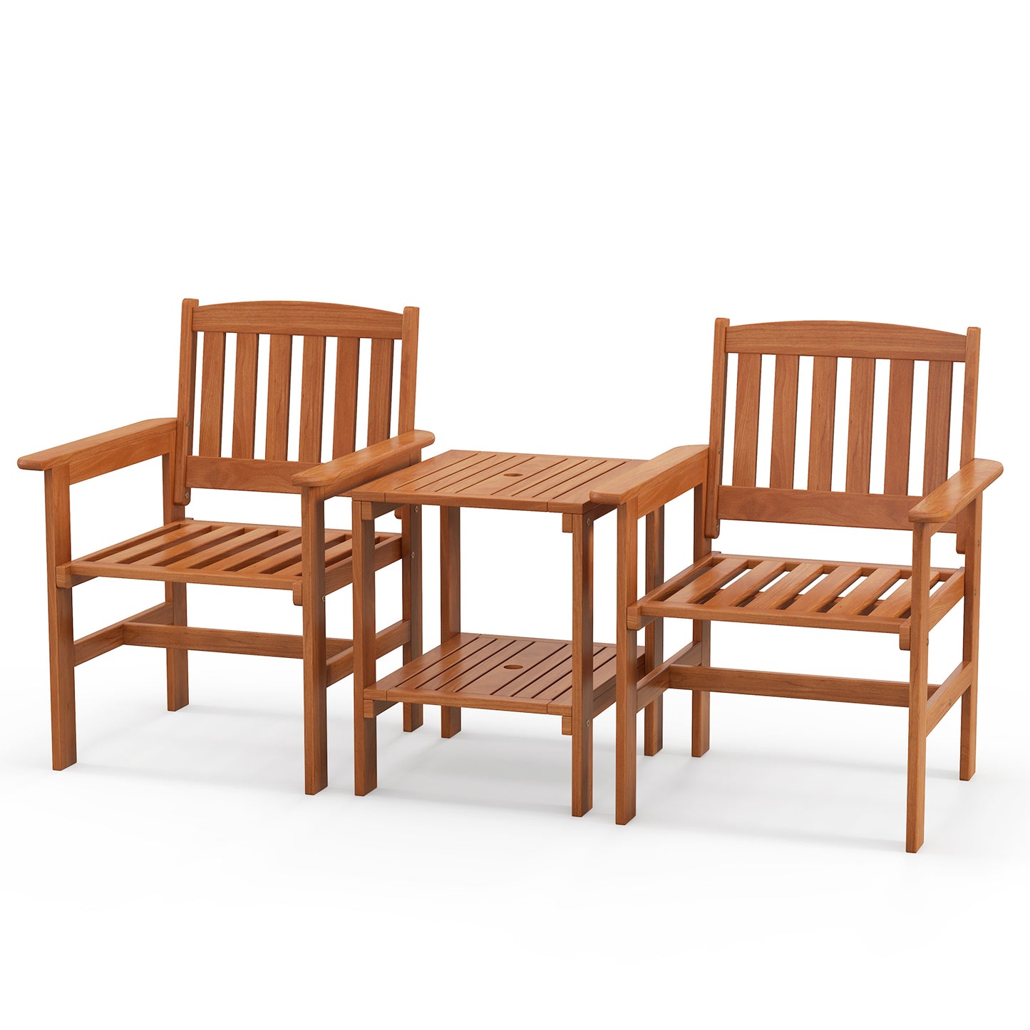 3-Piece Patio Bistro Set with Umbrella Hole