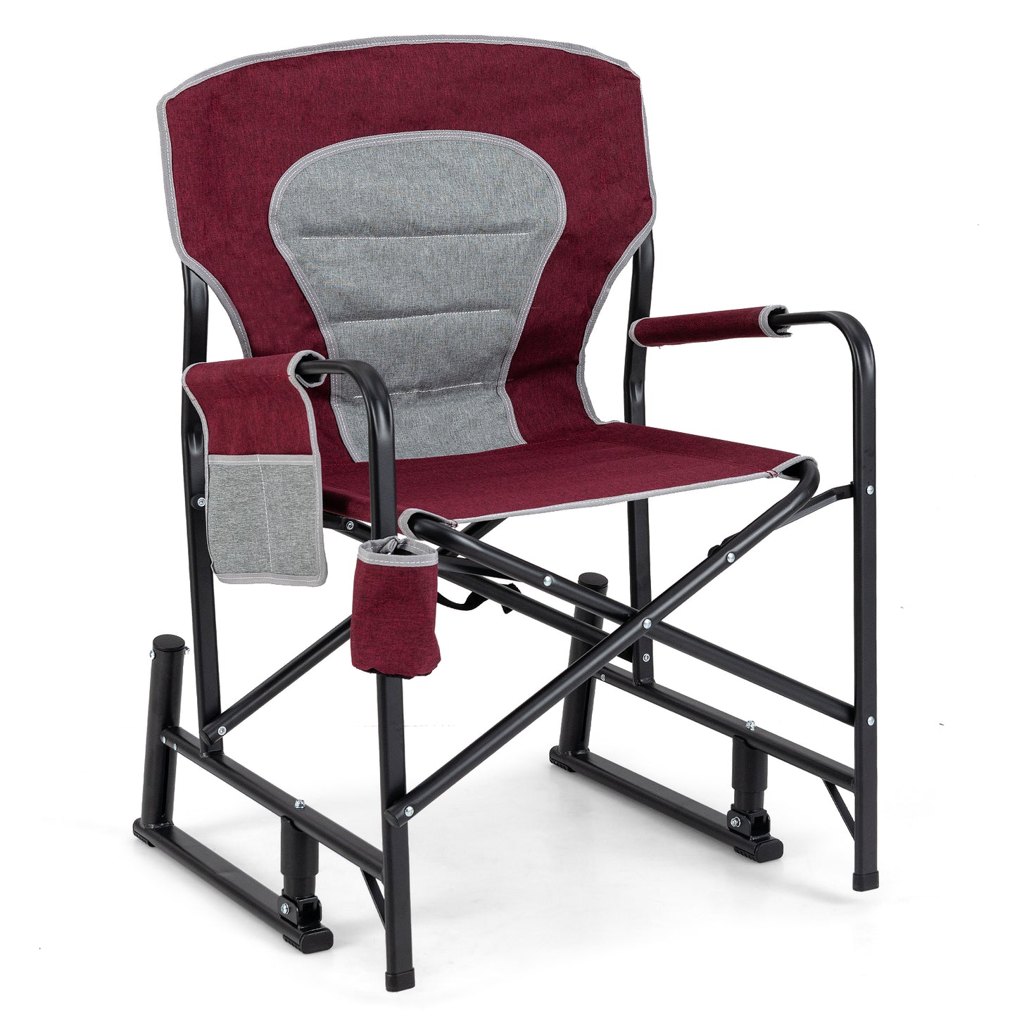 Rocking Camping Chair with Dual Springs and Padded Back