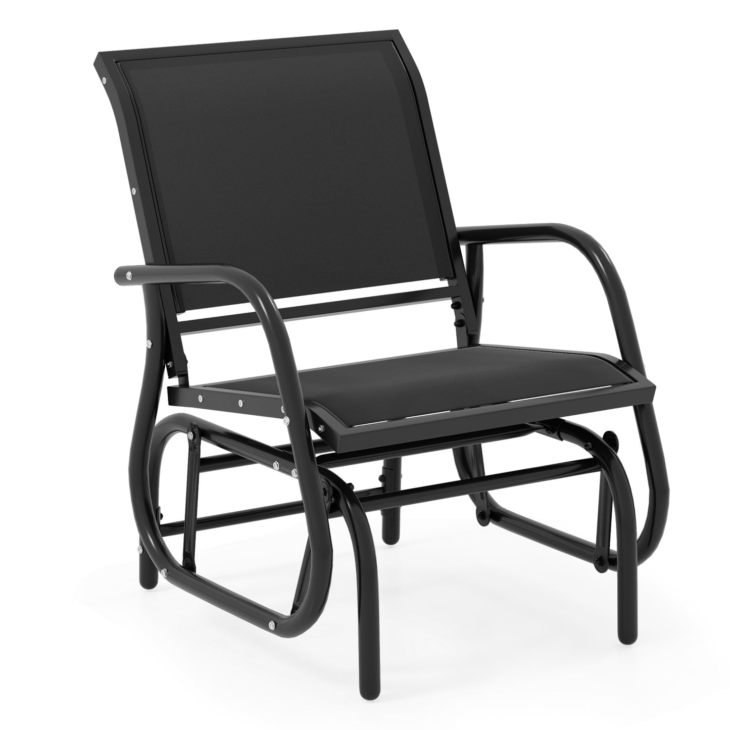 Outdoor Swing Glider Rocking Chair with Armrests
