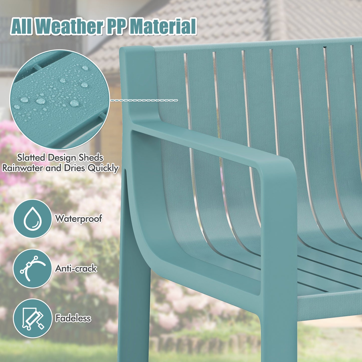 Patio Dining Chairs Set of 2 with Curved Backrests