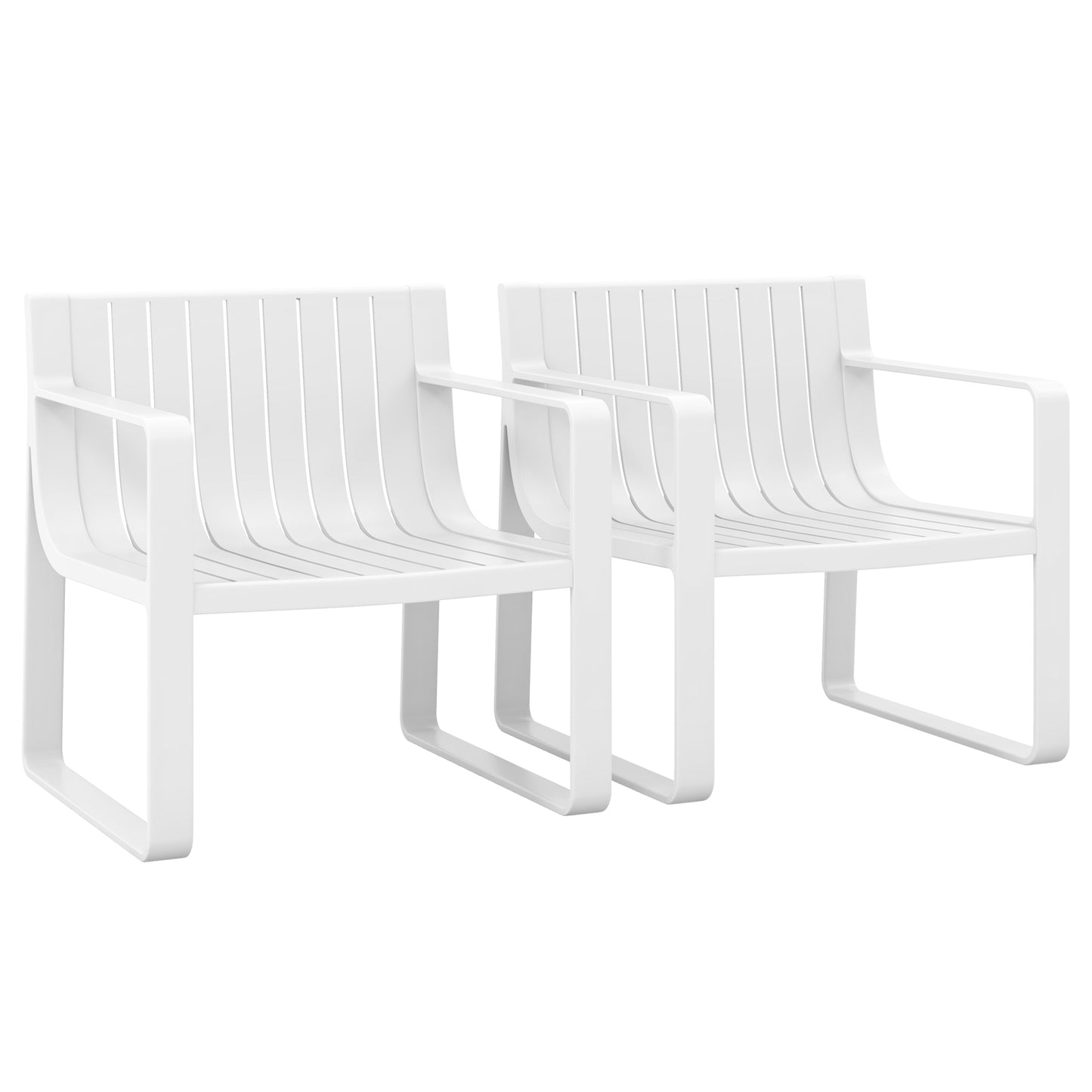 Patio Dining Chairs Set of 2 with Curved Backrests