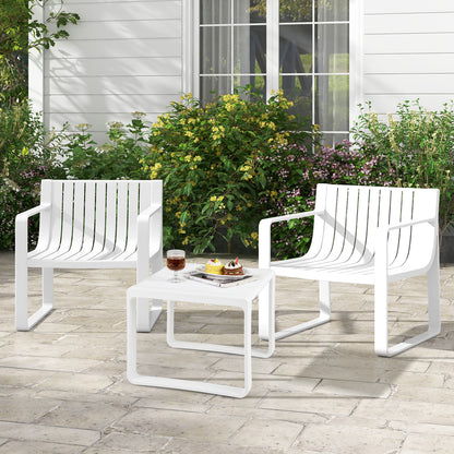 Patio Dining Chairs Set of 2 with Curved Backrests