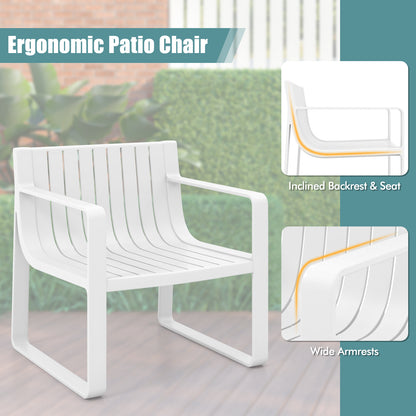 Patio Dining Chairs Set of 2 with Curved Backrests