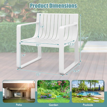 Patio Dining Chairs Set of 2 with Curved Backrests
