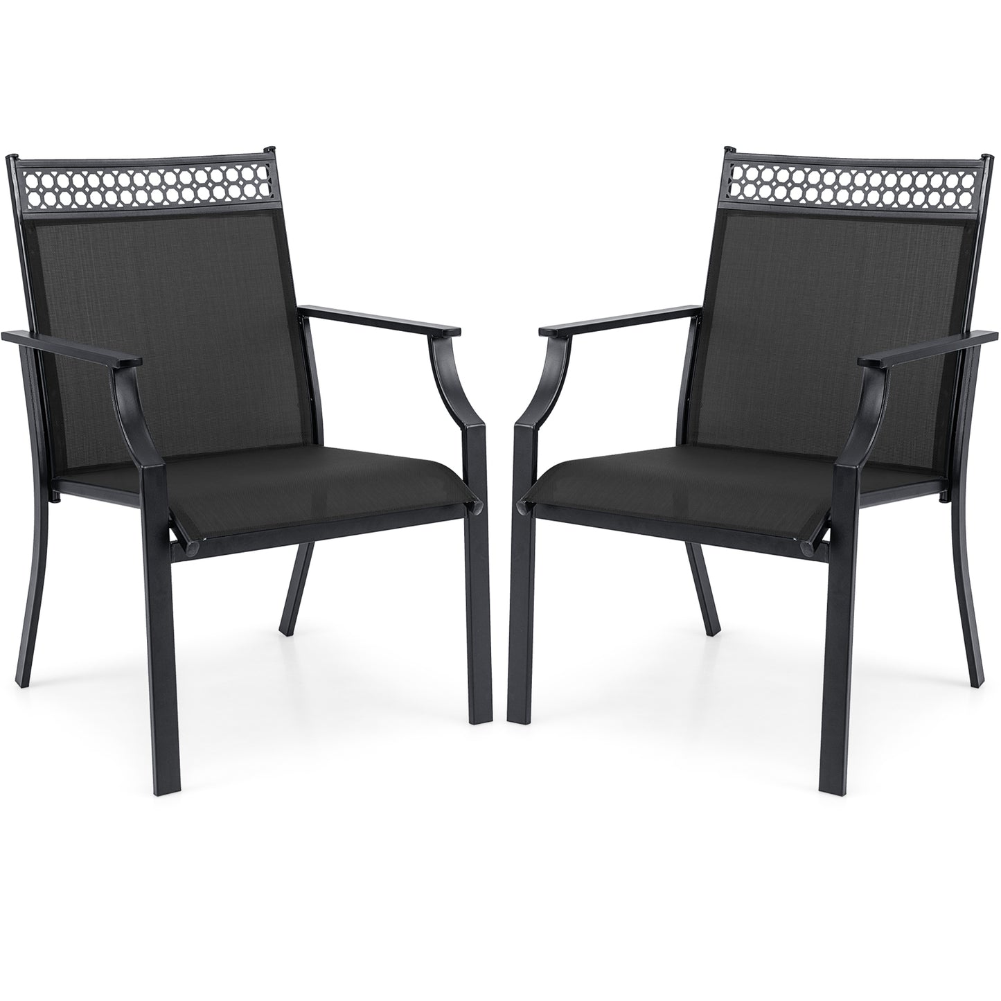 Patio Dining Chairs Set of 2 with Breathable Fabric