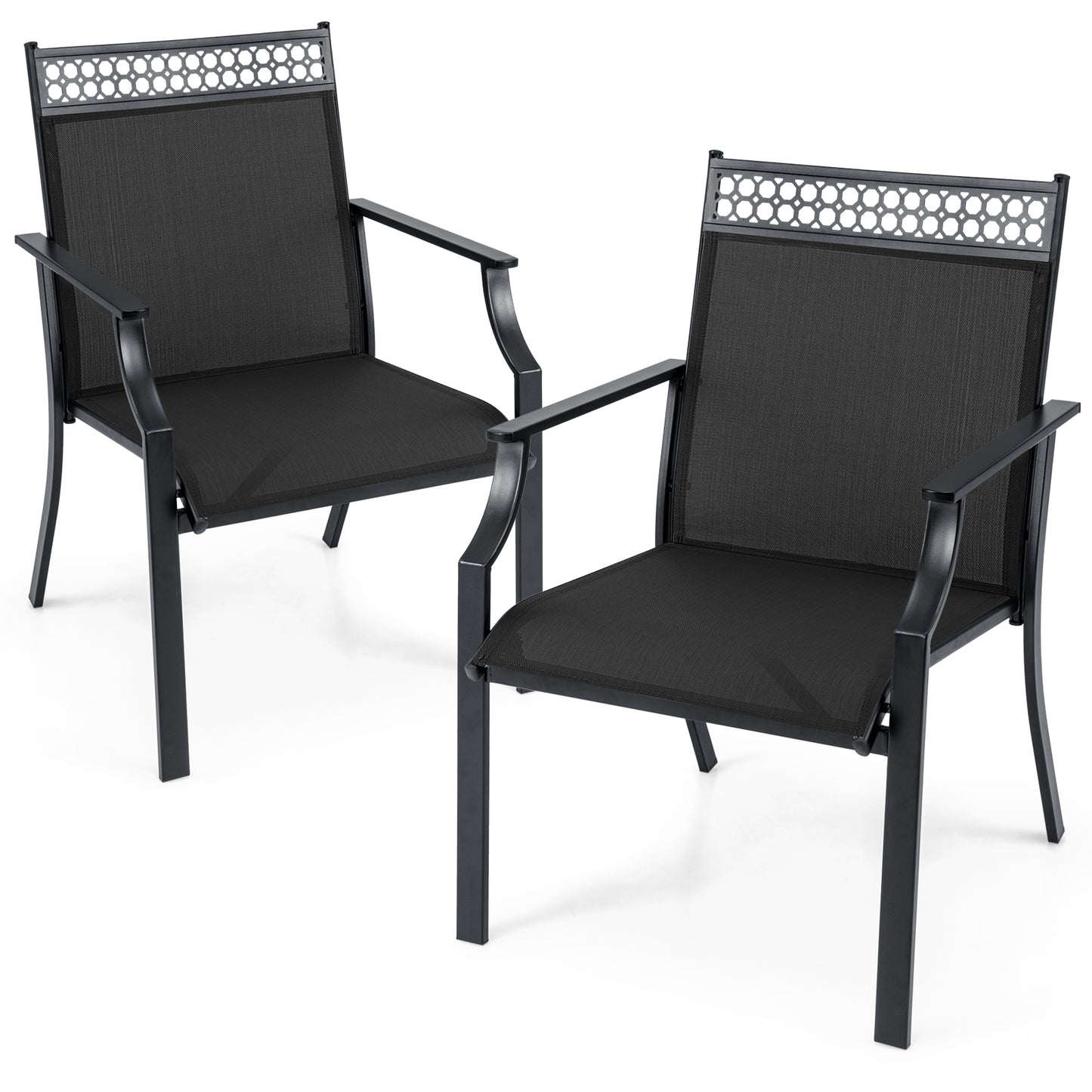Patio Dining Chairs Set of 2 with Breathable Fabric