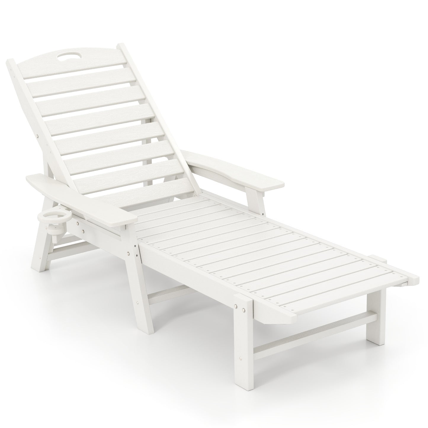 Outdoor Chaise Lounge Chair with 4-Position Adjustable Backrest