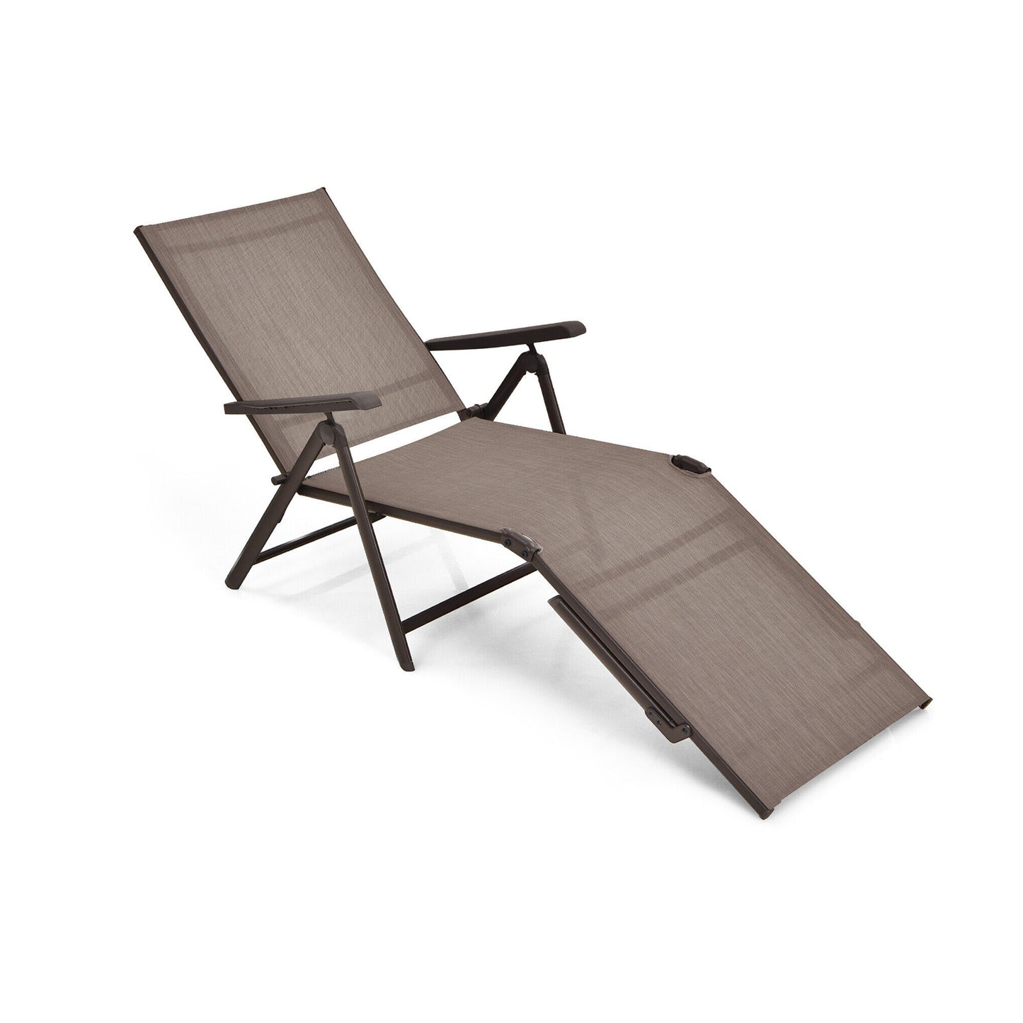 Foldable Patio Chaise Lounge Chair with Adjustable Backrest
