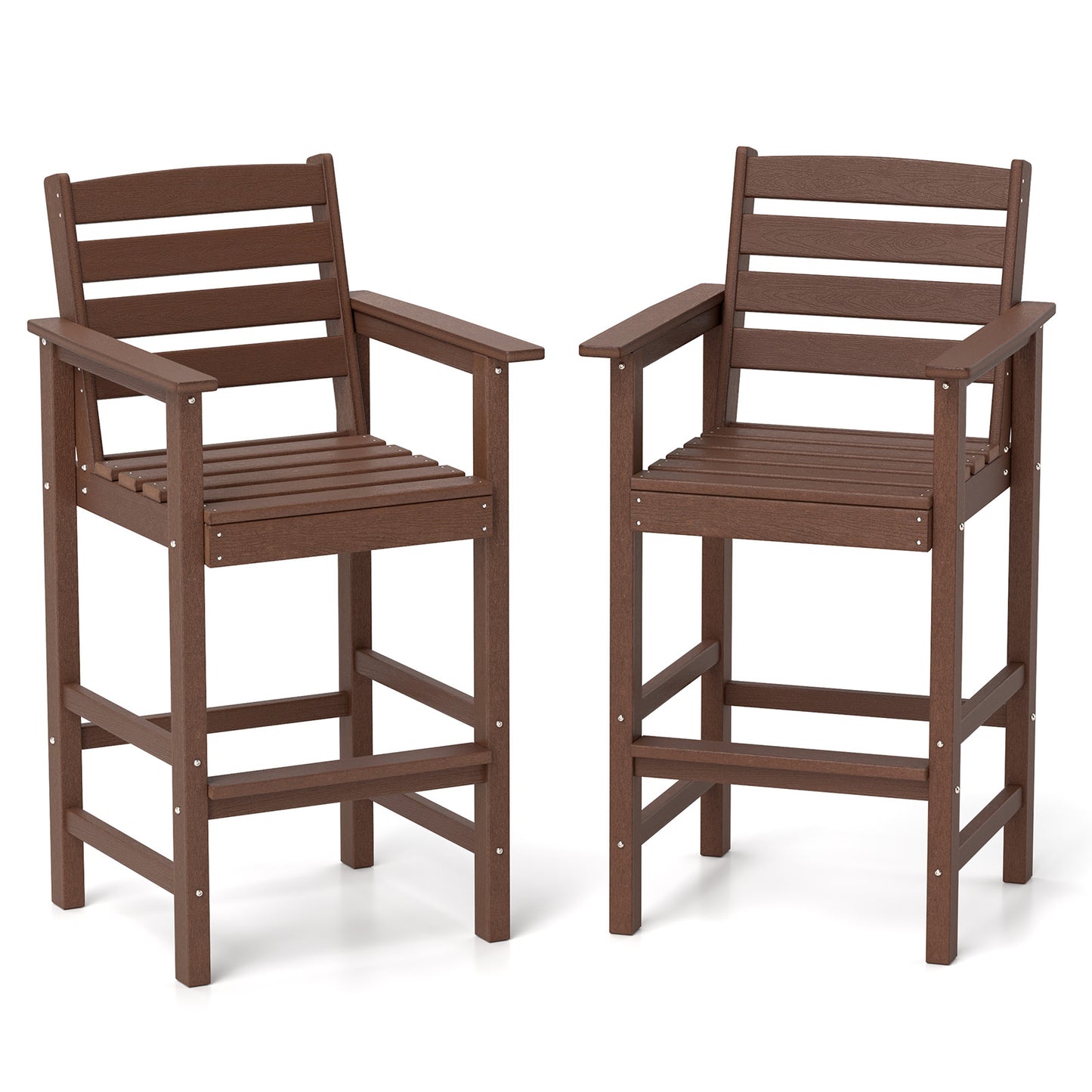 HDPE Adirondack Bar Chairs Set of 2 with Wide Armrests