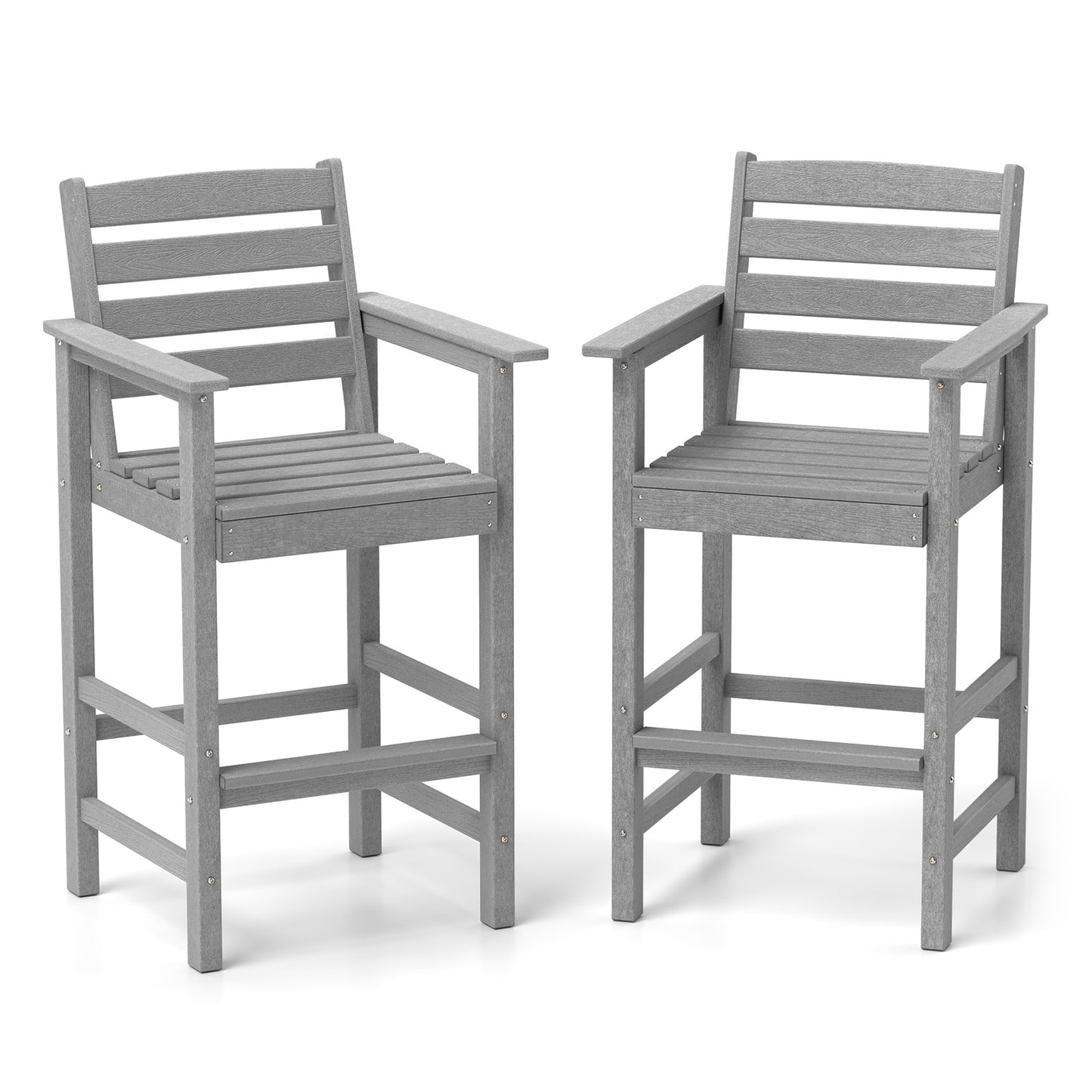 HDPE Adirondack Bar Chairs Set of 2 with Wide Armrests