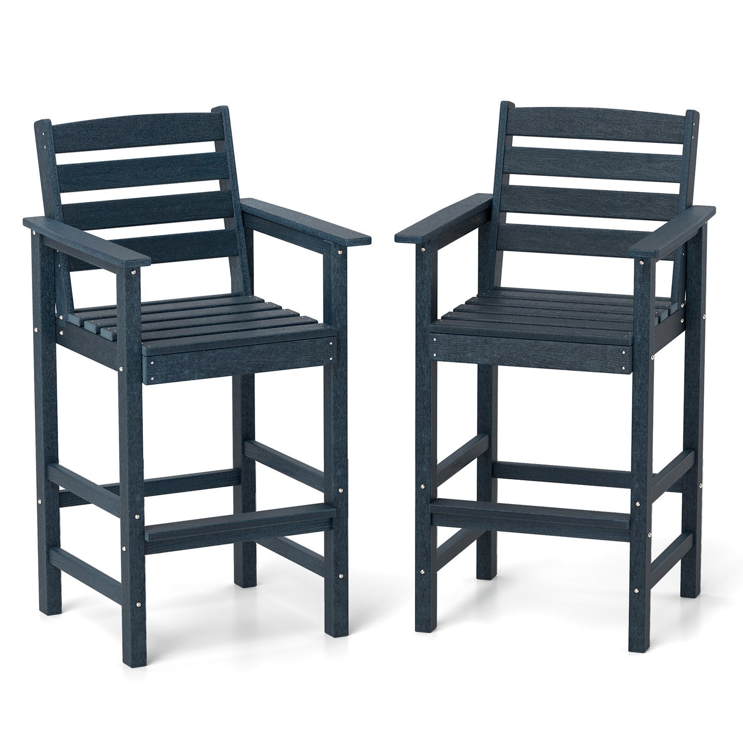 HDPE Adirondack Bar Chairs Set of 2 with Wide Armrests