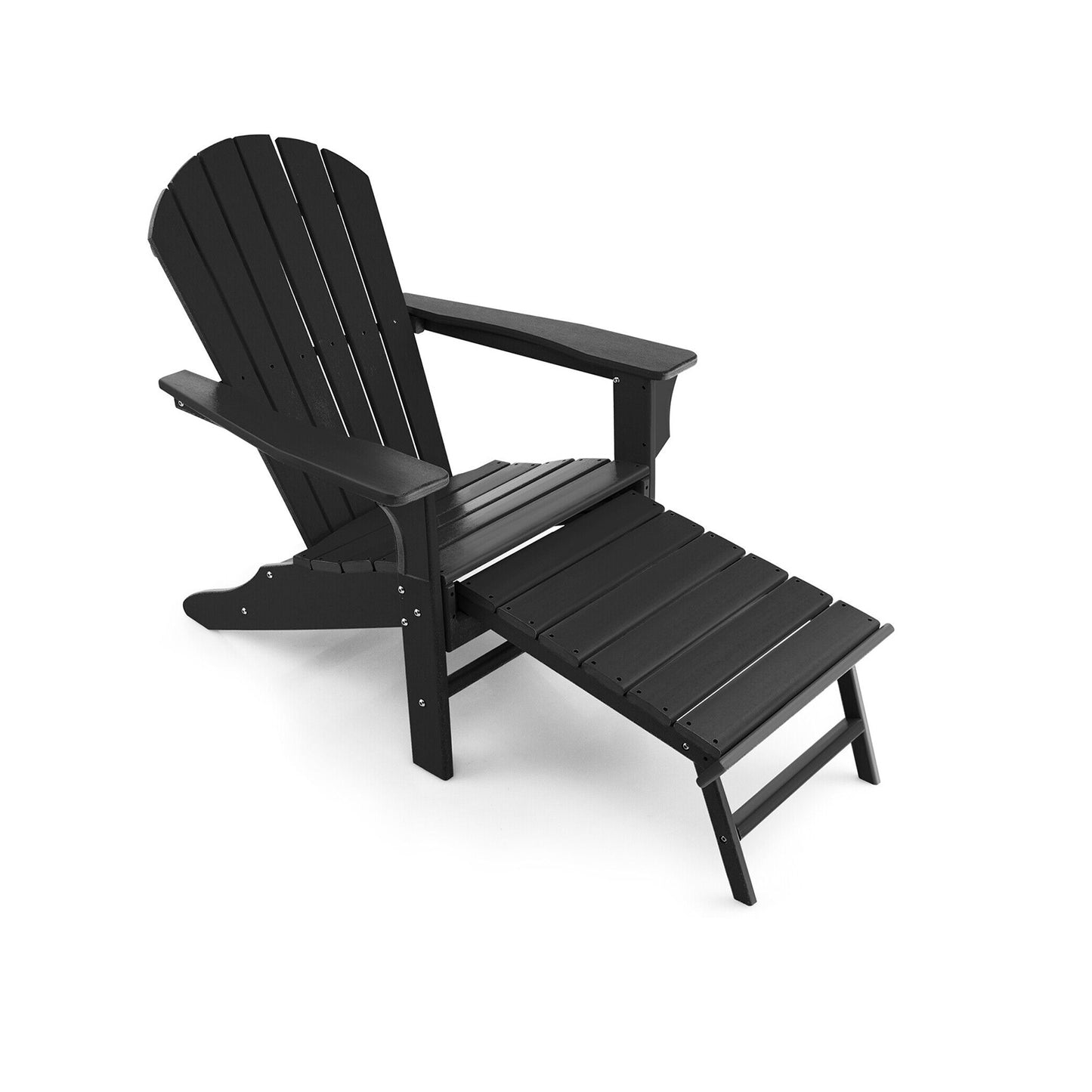 Adirondack Chair with Retractable Ottoman HDPE Outdoor