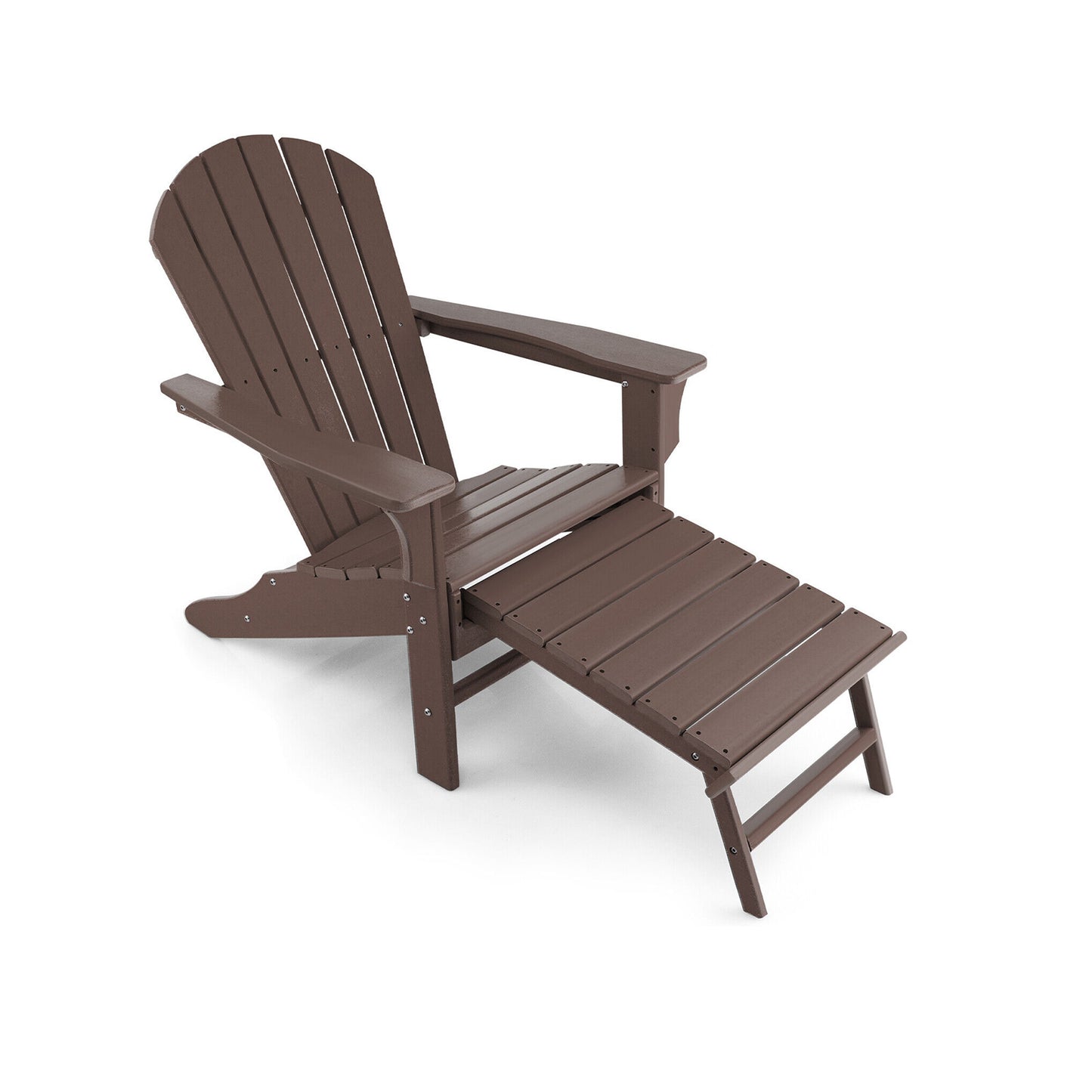 Adirondack Chair with Retractable Ottoman HDPE Outdoor