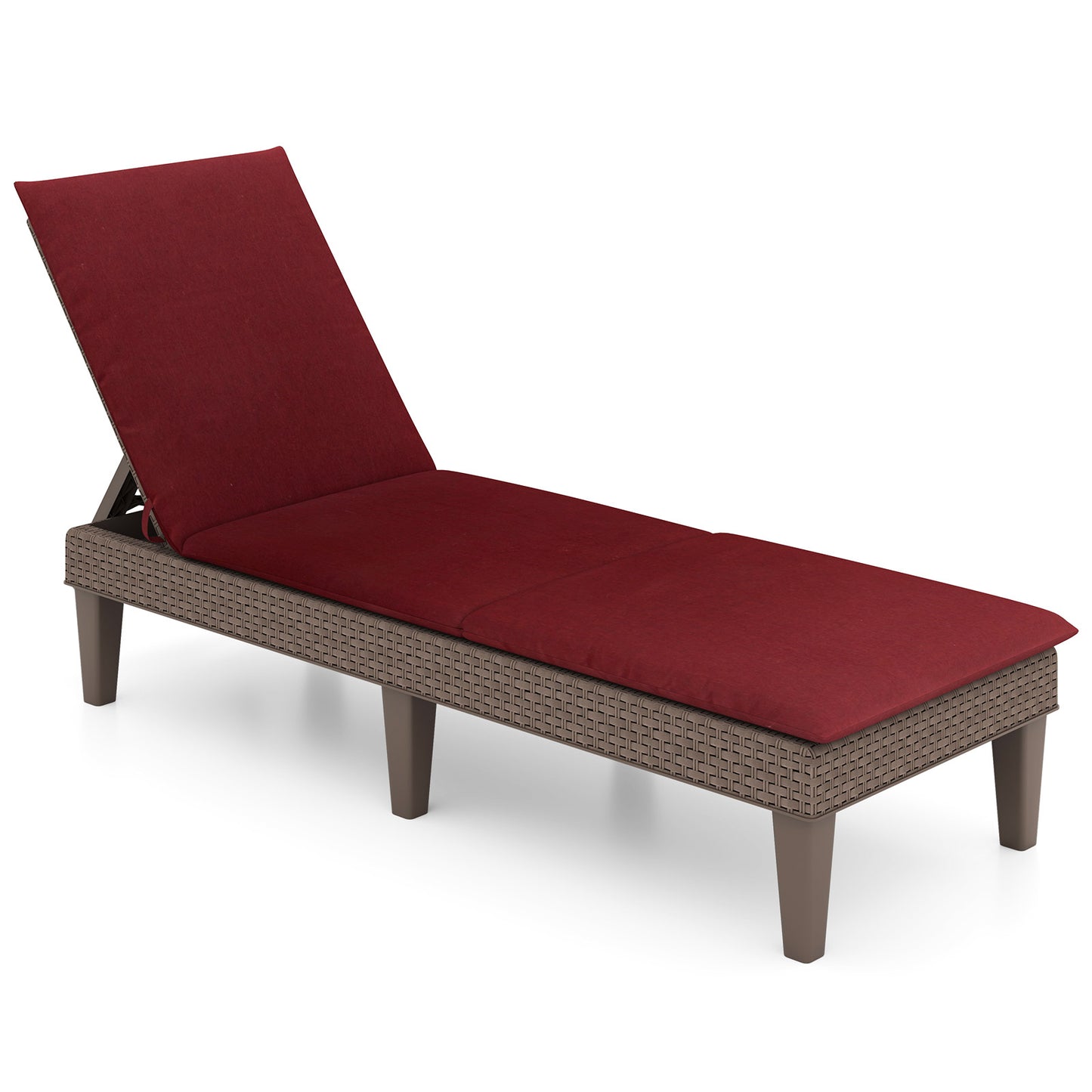 Adjustable Outdoor Chaise Lounge Chair with Cushion
