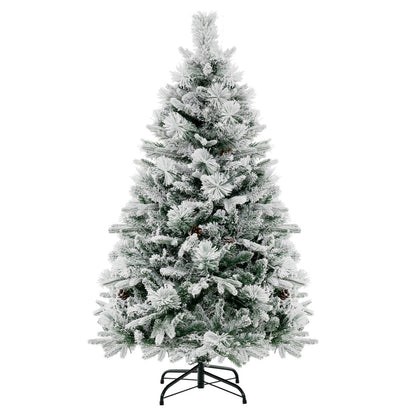 4.5/6/7 Feet Artificial Xmas Tree with Pine Needles and LED Lights