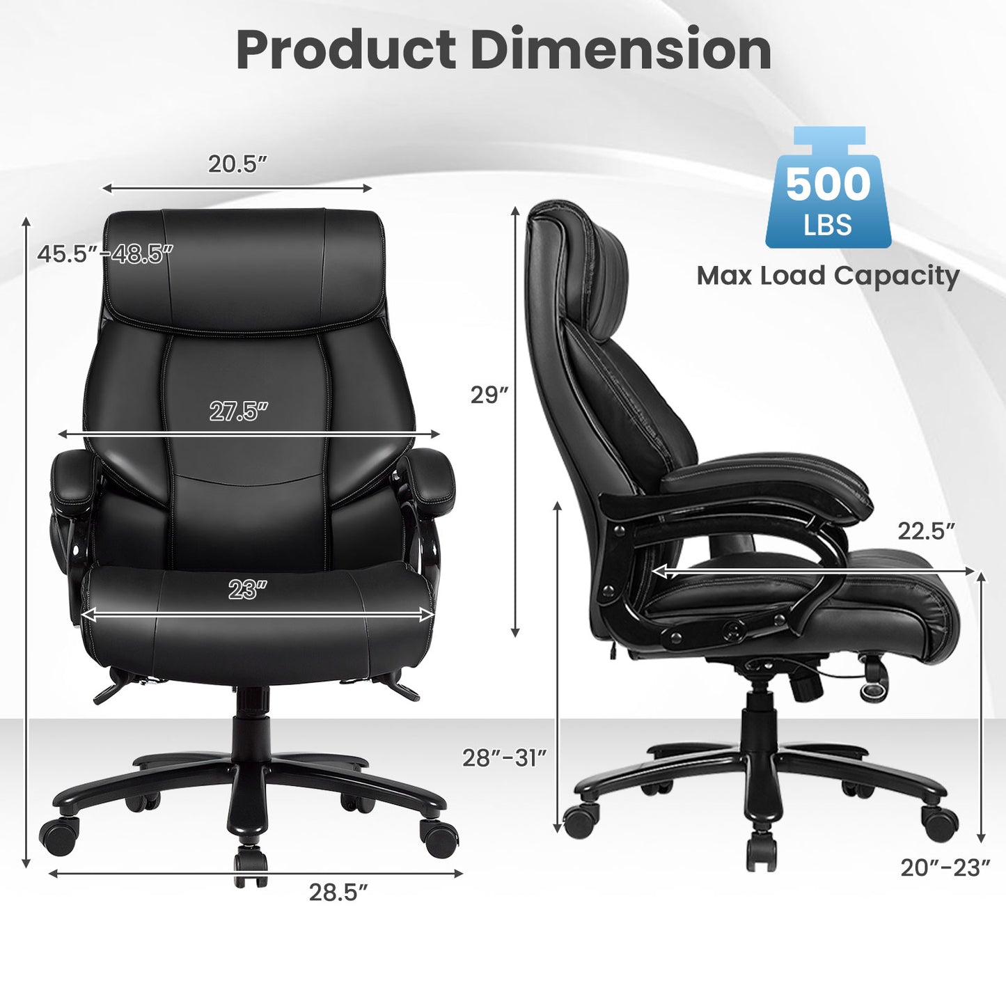 Big & Tall Massage Office Chair with 6 Vibration Points