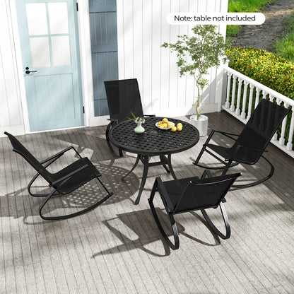 Patio Rocking Chairs Set of 2 with Sling Fabric Seats