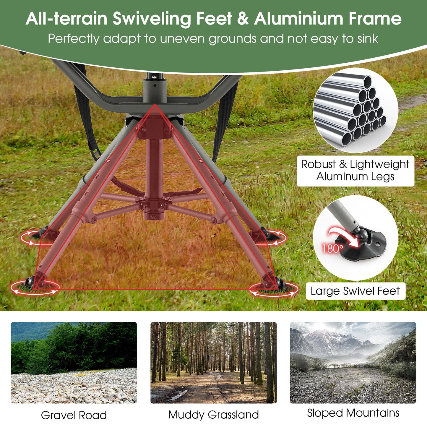 360° Swivel Hunting Chair with Adjustable Height