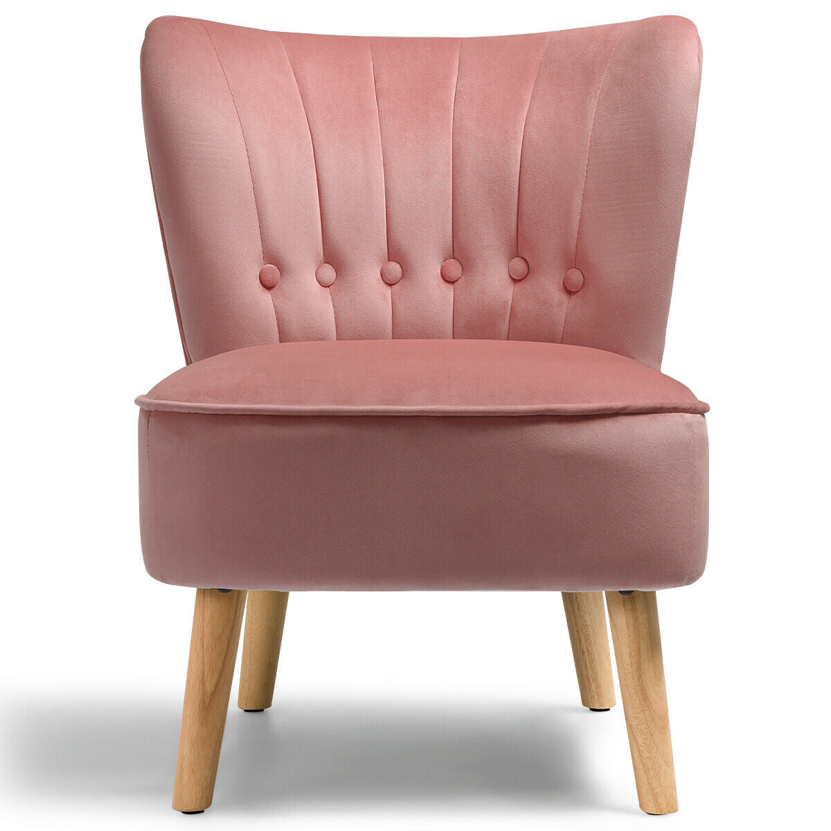 Tufted Velvet Accent Chair Armless Leisure Seat