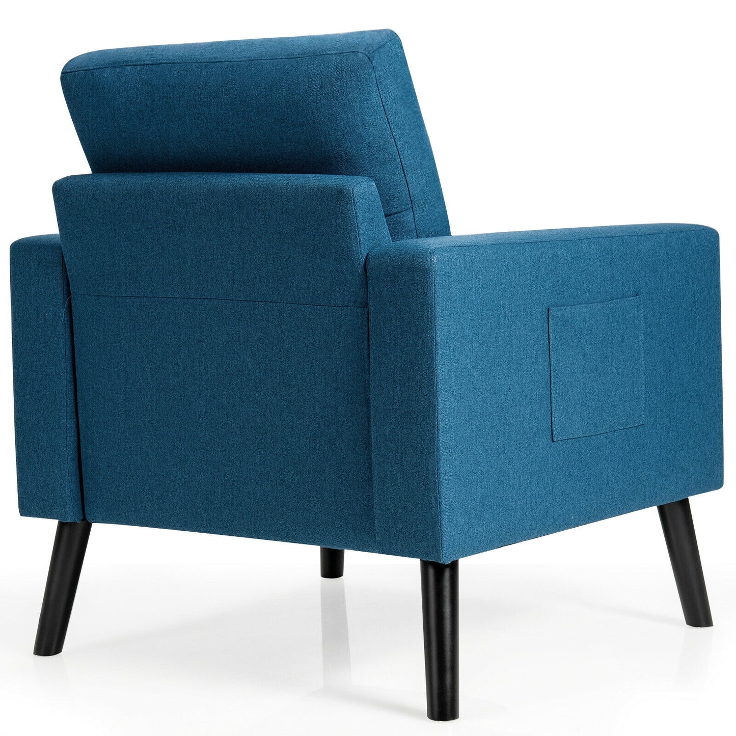 Mid-Century Upholstered Armchair with Rubber Wood Legs