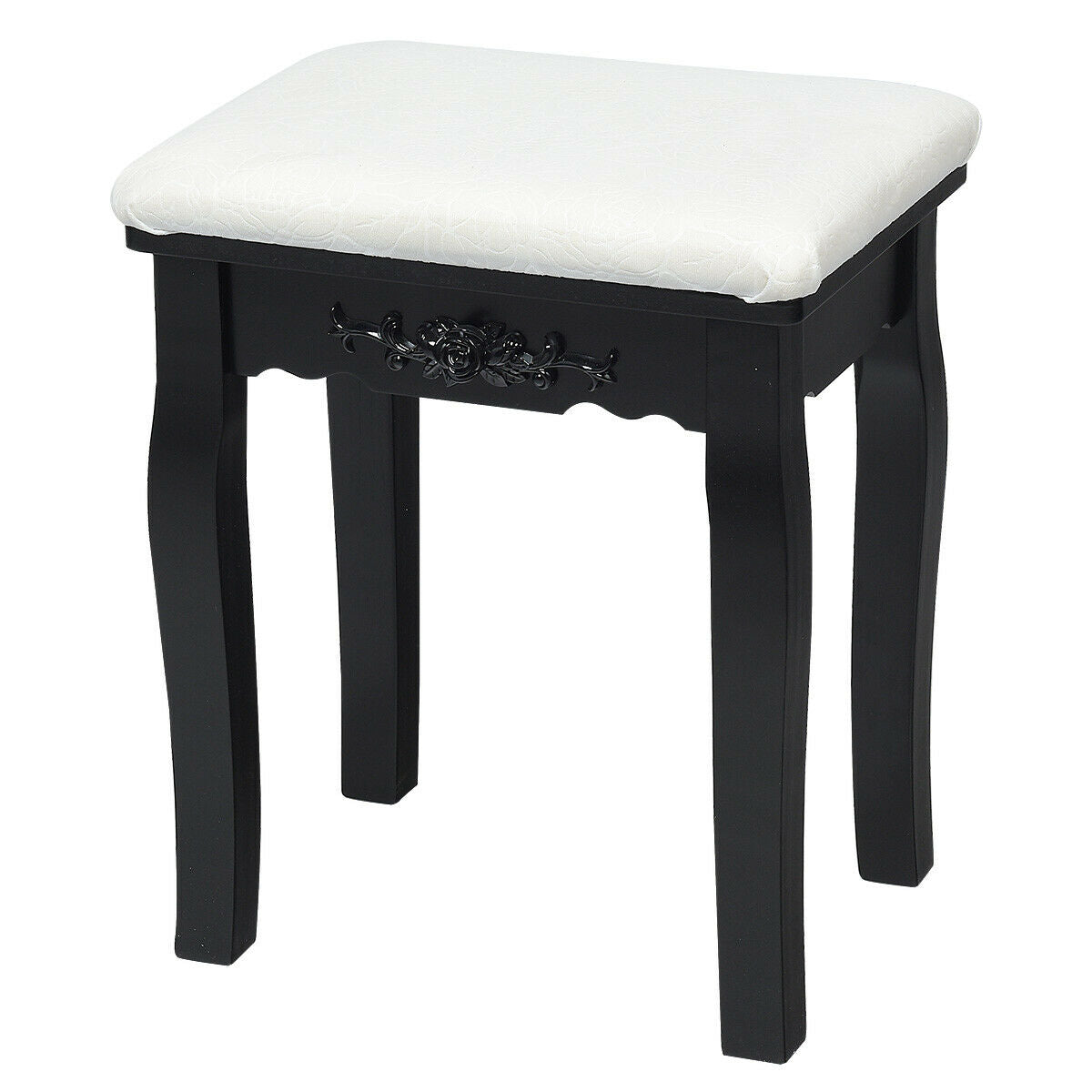 Vanity Table Set with Lighted Mirror and Cushioned Stool