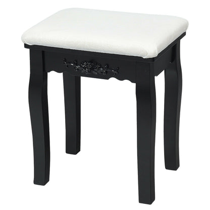 Vanity Table Set with Lighted Mirror and Cushioned Stool