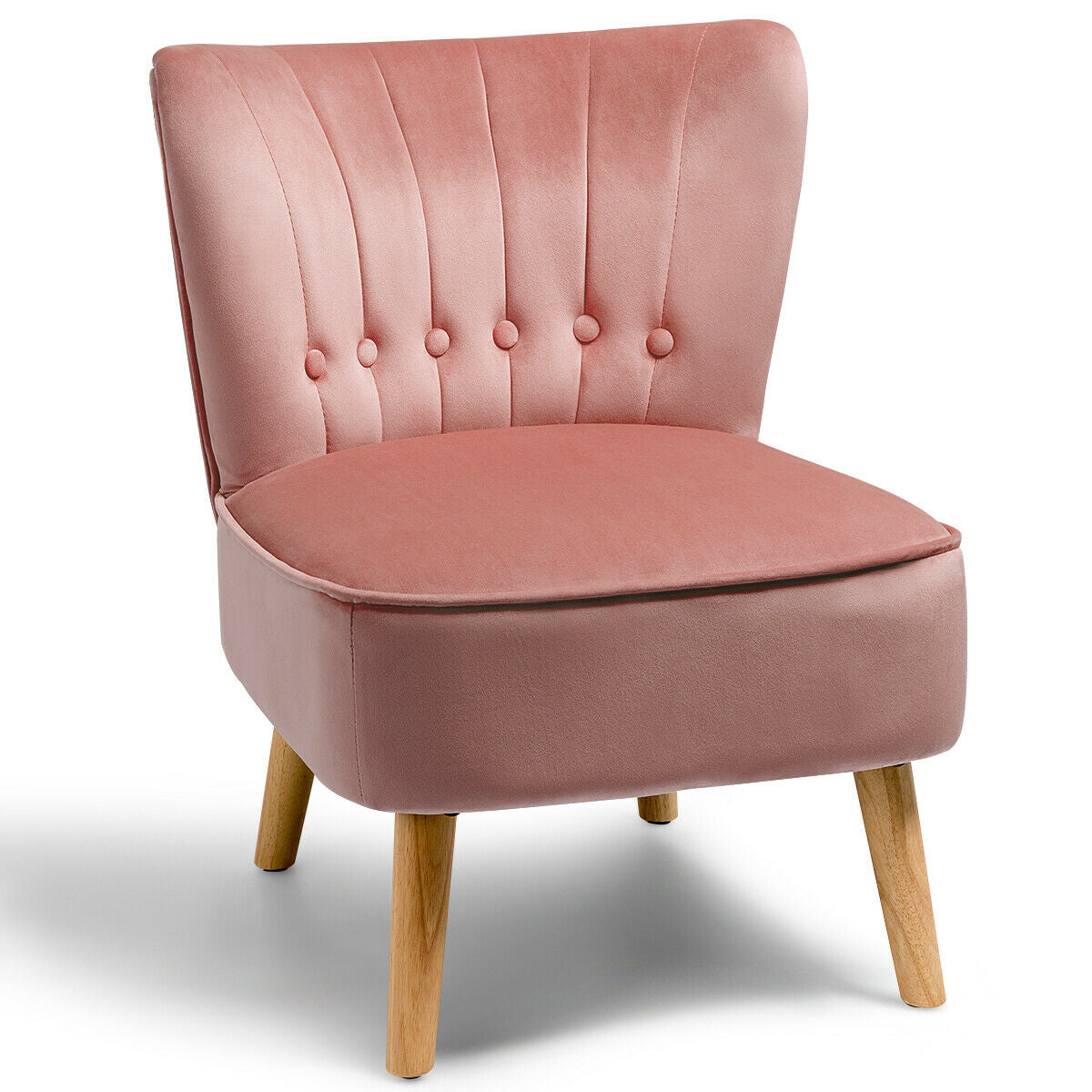 Tufted Velvet Accent Chair Armless Leisure Seat